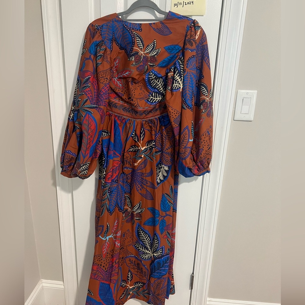 Farm Rio Wild Jungle Brown Maxi Dress
